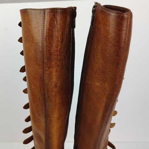 FRYE IZZY Belted Gladiator Distressed Leather Buckles Open Toe Boot Sandals 10 - Picture 8 of 17